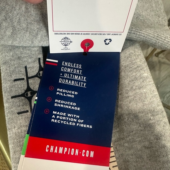 Champion Powerblend Fleece Hoodie NWT Men’s Sz M Athletic Logos Cozy Streetwear - Picture 9 of 9
